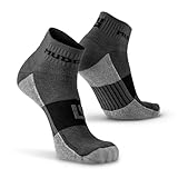 MudGear Quarter Length Trail Running Socks - Men and Women - Running, Hiking, Cycling, and More, 2-Pack (Gray/Black, Med)