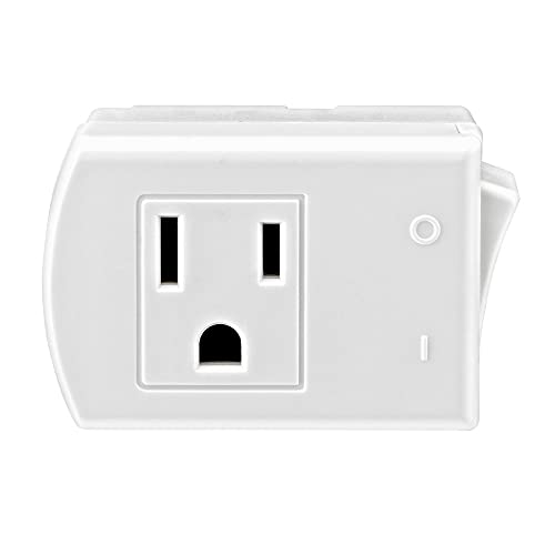 Leviton 1470-W 15 Amp 125V AC 3-Wire Grounded Switch Tap with On/Off Button, White