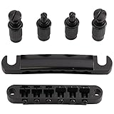 Seismic Audio SAGA22 Replacement Black Tune-O-Matic Bridge for LP Style Electric Guitars and Luthier Projects
