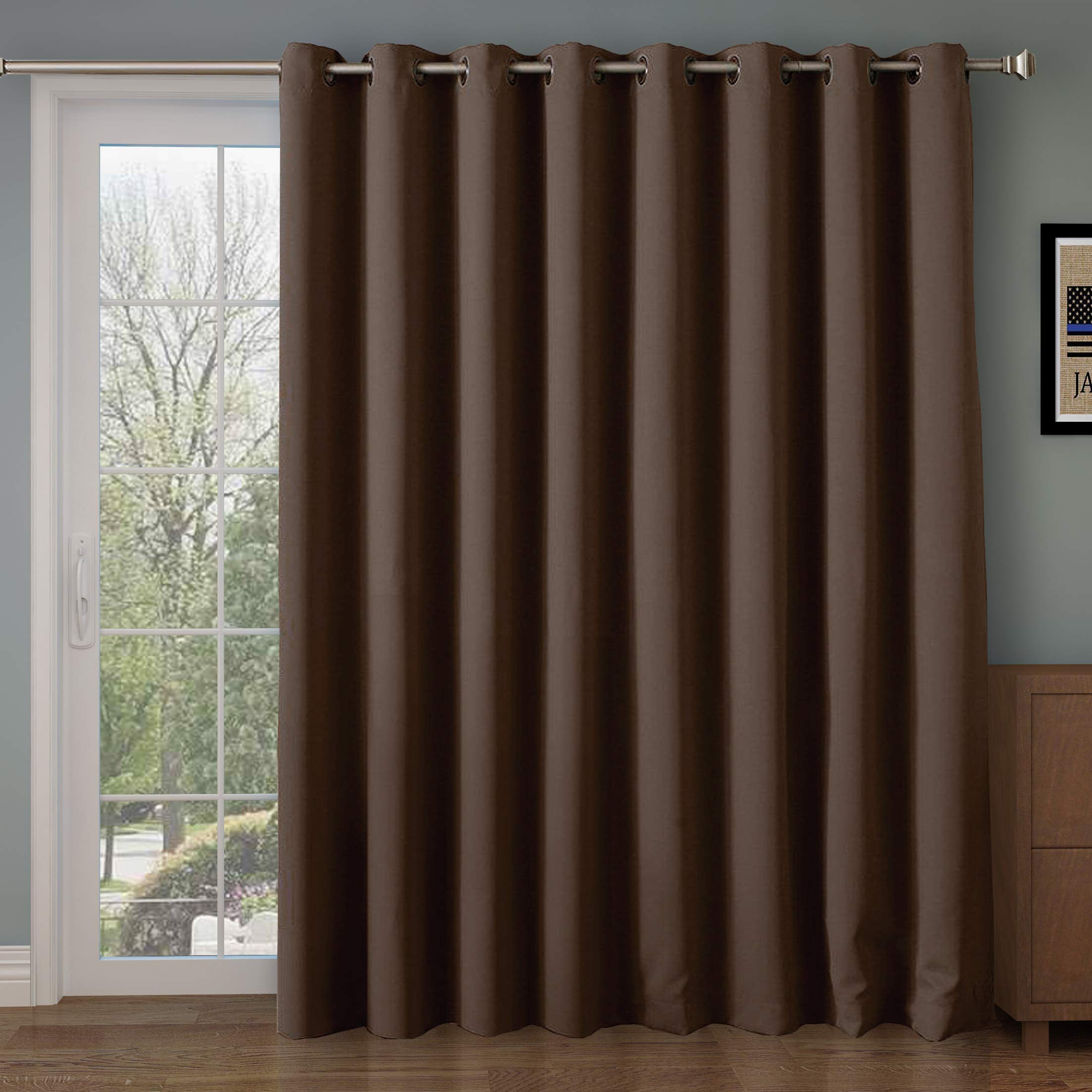 Book Cover Rose Home Fashion RHF Blackout Thermal Insulated Curtain - Antique Bronze Grommet Top for Bedroom (Chocolate, W100 x L84) Chocolate W100xL84