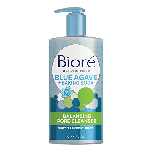 Book Cover Biore Daily Blue Agave plus Baking Soda Balancing Pore Cleanser, Liquid Cleanser for Combination Skin, to Penetrate Pores and Gently Exfoliate Skin, 6.77 Ounce
