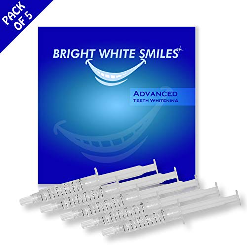 Bright White Smiles Teeth Whitening Kit, 35% Carbamide Peroxide Gel for Professional Results at Home, Whiter Smile Refill System Includes: 5X Syringes, Trays not Included