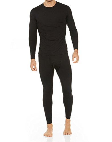 Book Cover Thermajohn Men's Ultra Soft Thermal Underwear Long Johns Set with Fleece Lined (Medium, Black)