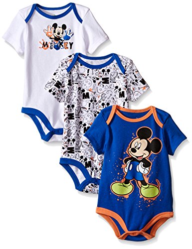 Disney Baby Boys' Mickey Mouse 3 Pack Bodysuits