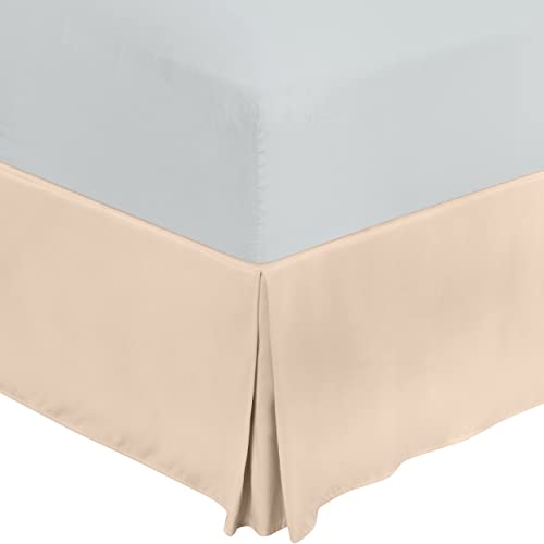 Book Cover Utopia Bedding Twin Bed Skirt - Soft Quadruple Pleated Ruffle - Easy Fit with 15 Inch Tailored Drop - Hotel Quality, Shrinkage and Fade Resistant (Twin, Beige)