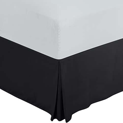 Book Cover Utopia Bedding King Bed Skirt - Soft Quadruple Pleated Ruffle - Easy Fit with 16 Inch Tailored Drop - Hotel Quality, Shrinkage and Fade Resistant (King, Black)