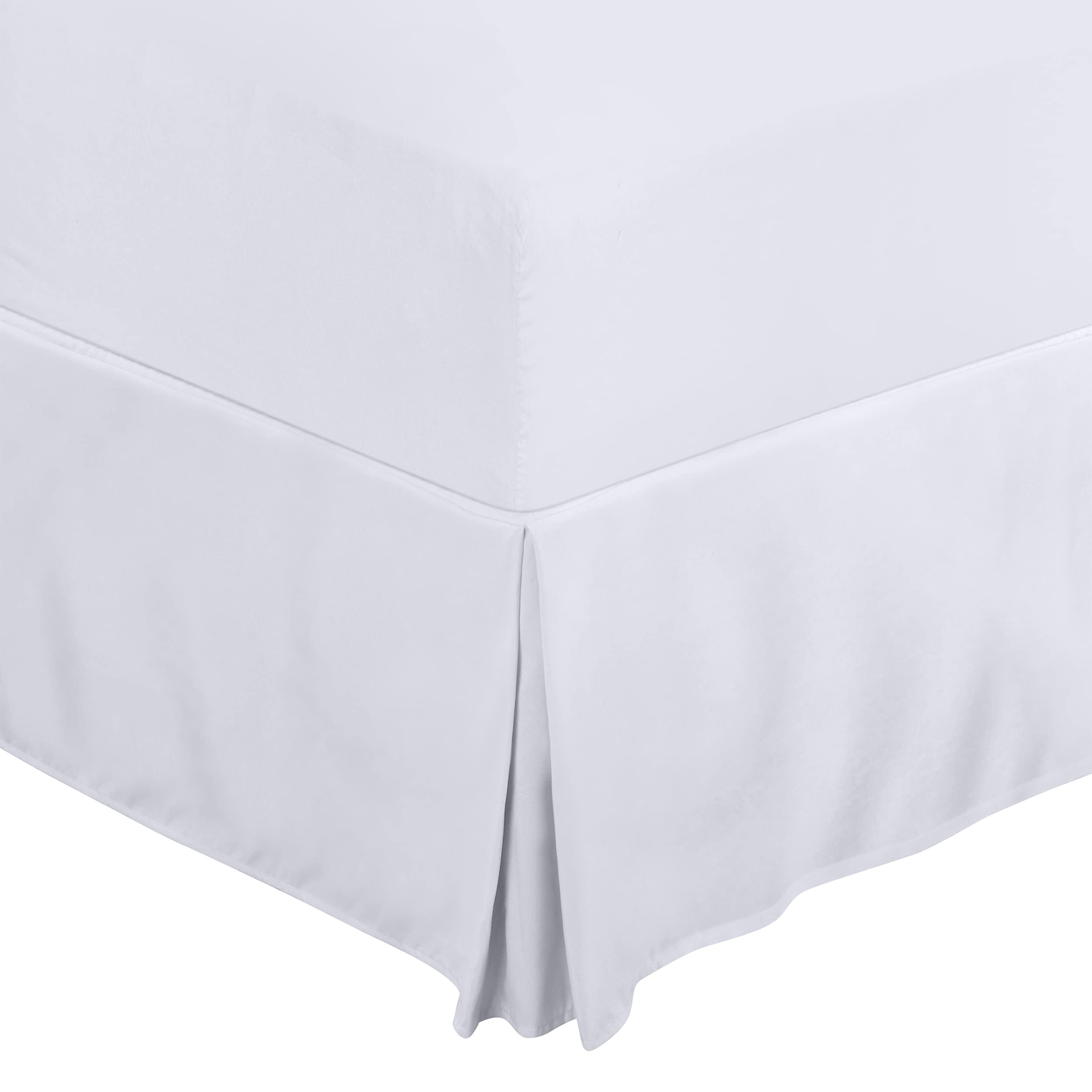 Book Cover Utopia Bedding Twin Bed Skirt - Soft Quadruple Pleated Ruffle - Easy Fit with 15 Inch Tailored Drop - Hotel Quality, Shrinkage and Fade Resistant (Twin, White) Twin White