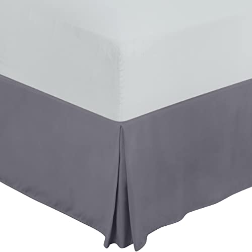 Book Cover Utopia Bedding Twin Bed Skirt - Soft Quadruple Pleated Ruffle - Easy Fit with 15 Inch Tailored Drop - Hotel Quality, Shrinkage and Fade Resistant (Twin, Grey)