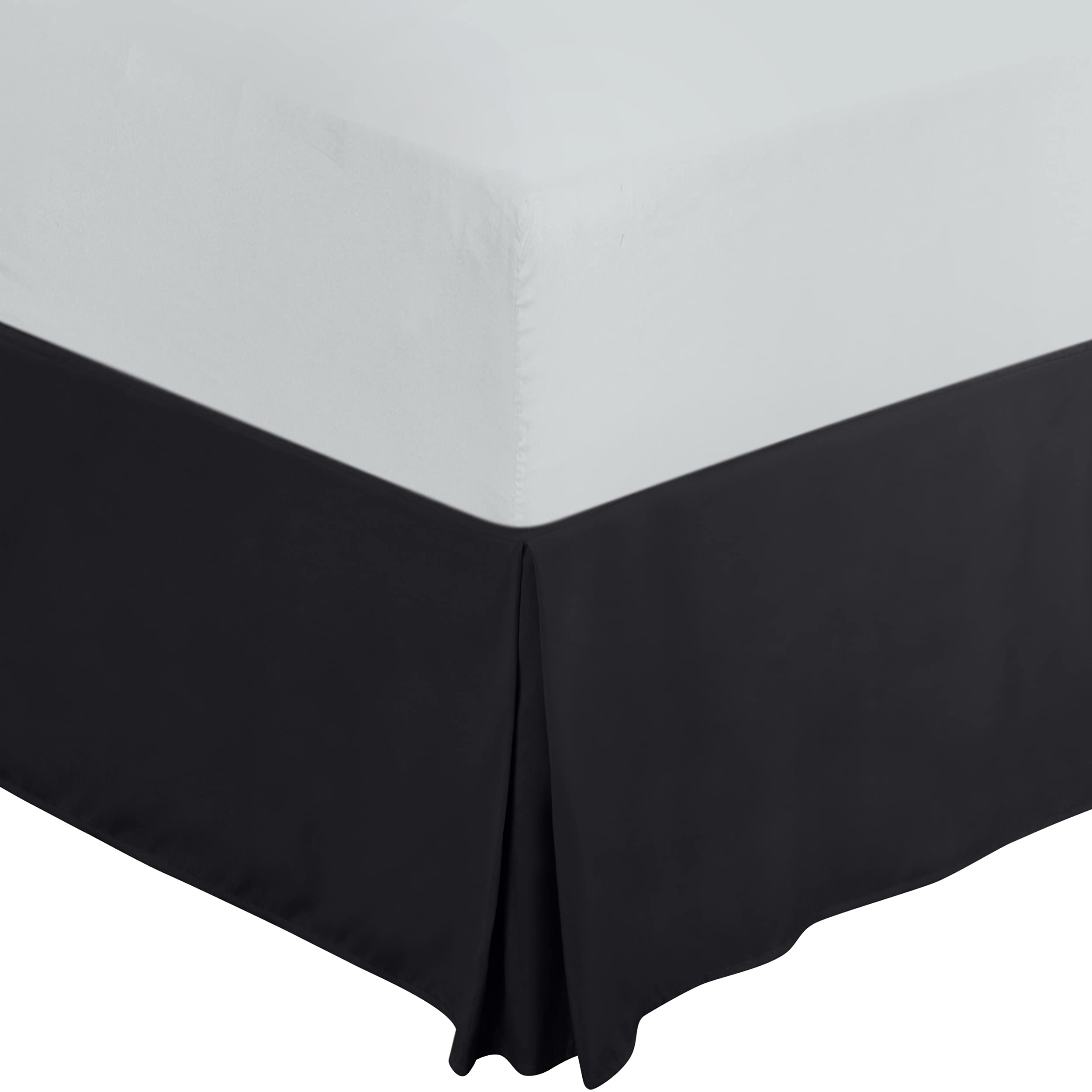 Book Cover Utopia Bedding Queen Bed Skirt - Soft Quadruple Pleated Ruffle - Easy Fit with 16 Inch Tailored Drop - Hotel Quality, Shrinkage and Fade Resistant (Queen, Black) Queen Black