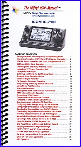 Icom IC-7100 Mini-Manual by Nifty Accessories