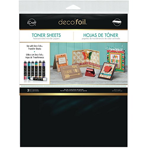 Book Cover iCraft Deco Foil Toner Sheets, 8.5 Inches x 11 Inches, Black