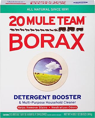 Book Cover BORAX 20 Mule Team Laundry Booster, Powder, 4 Pounds