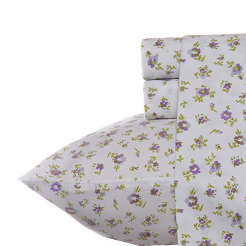 Book Cover Laura Ashley Home - Sateen Collection - Sheet Set - 100% Cotton, Silky Smooth & Luminous Sheen, Wrinkle-Resistant Bedding, Queen, Petite Fleur