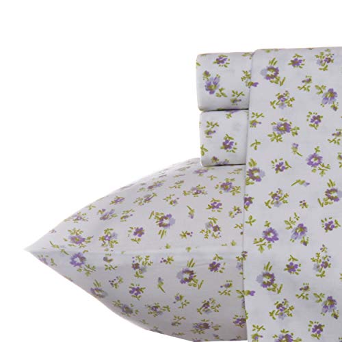 Laura Ashley Home - Sateen Collection - Sheet Set - 100% Cotton, Silky Smooth & Luminous Sheen, Wrinkle-Resistant Bedding, Queen, Petite Fleur