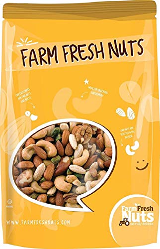 Book Cover Dry Roasted Deluxe Mixed Nuts with Himalayan Salt (1 Lb.) - A Super Tasty Mix of Almonds, Brazil Nuts, Cashews, Pecans & Pistachios - Farm Fresh Nuts Brand