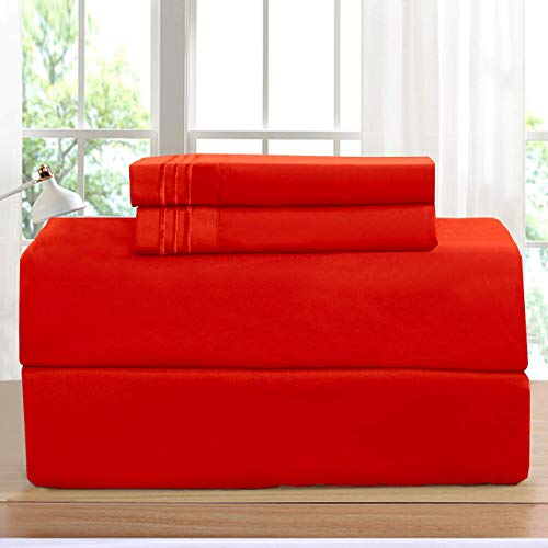 Book Cover Luxurious Pillowcases on Amazon! Elegant Comfort 1500 Thread Count Wrinkle,Fade and Stain Resistant 2-Piece Pillowcases, Standard Size - Red