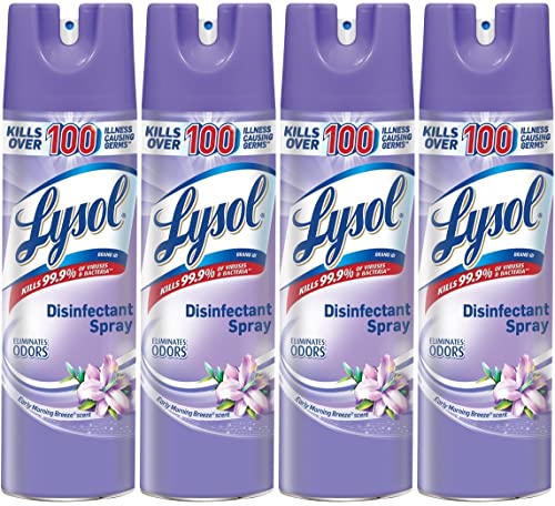 Book Cover Lysol Disinfectant Spray, Early Morning Breeze, 19 Ounce (Pack of 4) by Lysol