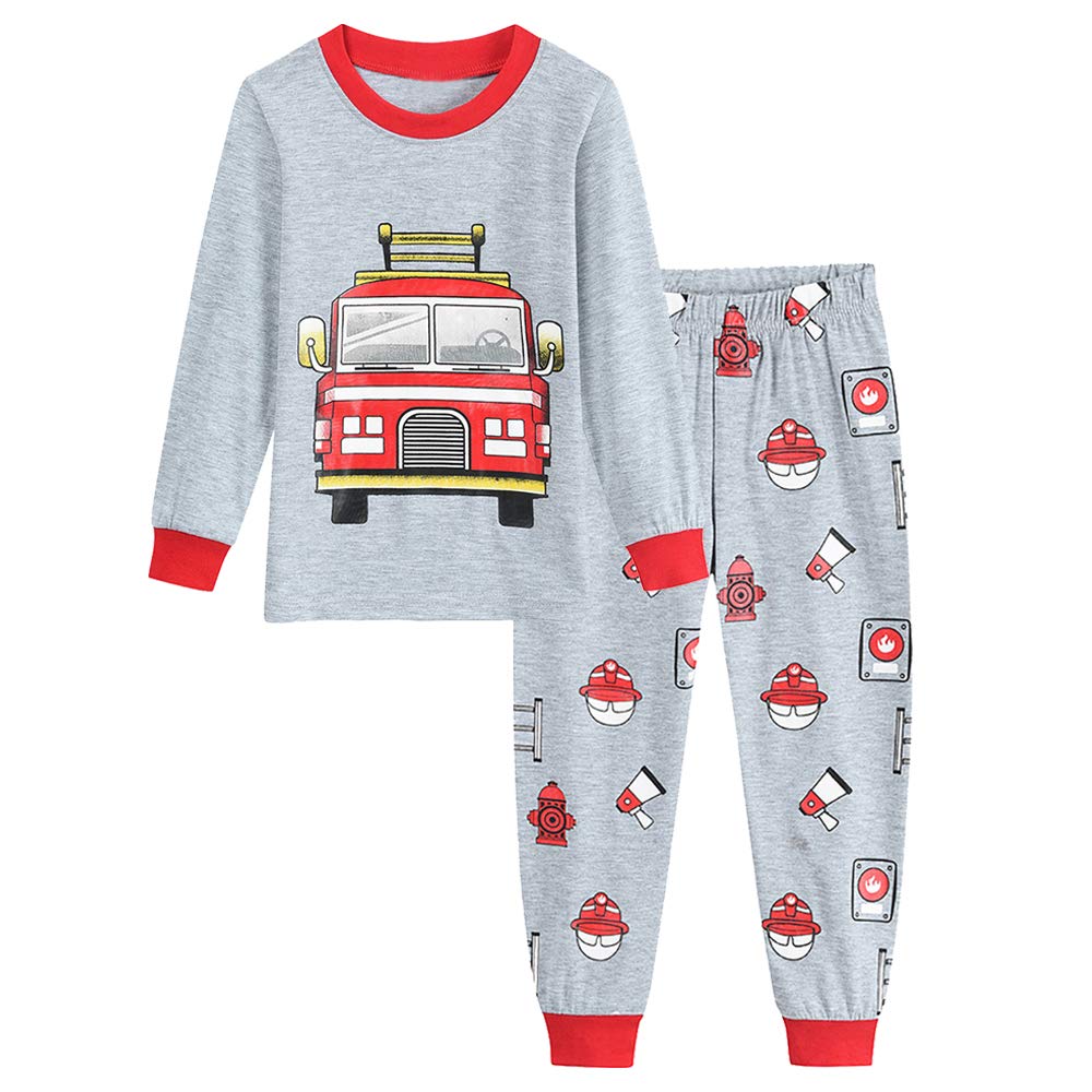 Book Cover Babygp Boys Pajamas Dinosaur etc Kids Pjs Sets 100% Cotton Toddler long sleeves Sleepwear(White Red,4 Years)