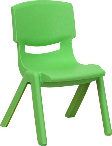 Flash Furniture Whitney 10 Pack Green Plastic Stackable School Chair with 10.5'' Seat Height