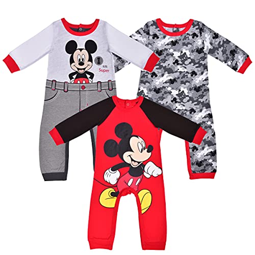 Disney Baby Boys' Mickey 3 Pack Coveralls