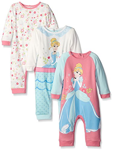 Book Cover Disney Baby 3 Pack Coveralls Of Cinderella, Pink, 9 Months
