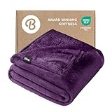 Bare Home Microplush Fleece Blanket - Ultra-Soft Twin/Twin Extra Long Blanket - Luxurious Fuzzy Warm Blanket - Cozy Lightweight Soft Blanket (Twin/Twin XL, Plum)