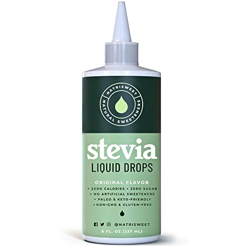Stevia Liquid Drops, 8 Fl oz, 1823 Servings, Pure Concentrated Liquid Stevia Drops with Zero Calories & Zero Carbs, Delicious Sugar Substitute Great for Keto & Paleo Diets, by Natrisweet