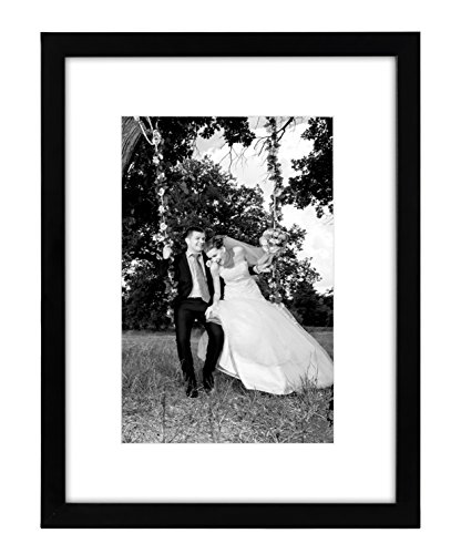 Americanflat Picture Frame in Black Displays 8x12 12x16 Without Mat-Composite Wood with Shatter Resistant Glass-Horizontal and Vertical Formats for Wall