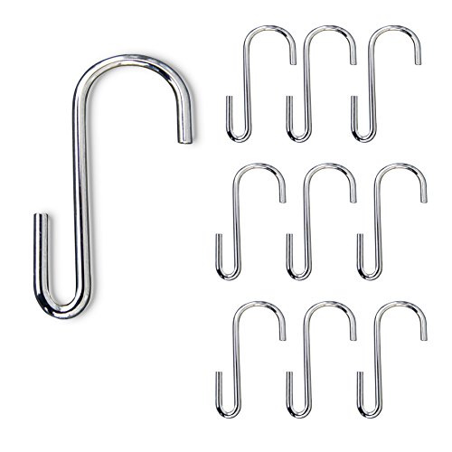 Book Cover WALLNITURE Multipurpose S Shape Utility Hooks Stainless Steel Chrome 3.5 Inches Set of 10