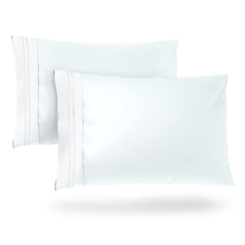 Book Cover Cosy House Collection Pillowcases Standard Size - White Luxury Pillow Case Set of 2 - Premium Super Soft Hotel Quality Pillow Protector Cover - Cool & Wrinkle Free