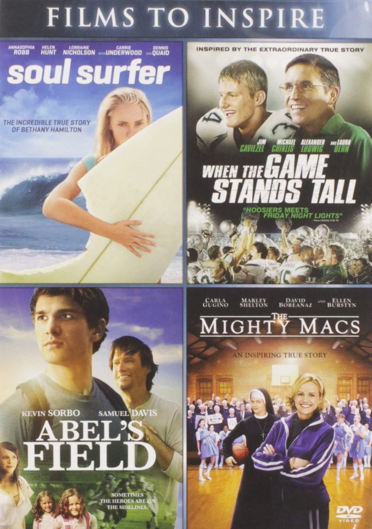 Book Cover Abel's Field / Mighty Macs, the - Vol / Soul Surfer / When the Game Stands Tall - Vol - Set