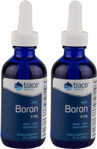 Trace Minerals Liquid Ionic Boron, 6mg, 2 oz (Pack of 2)