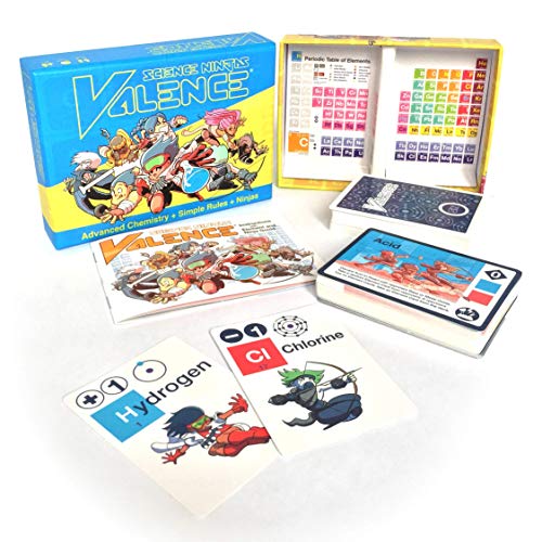 Science Ninjas : Valence Card Game- Advanced Chemistry + Simple Rules + Ninjas! Teach Kids How Molecules Form and Chemicals Interact!