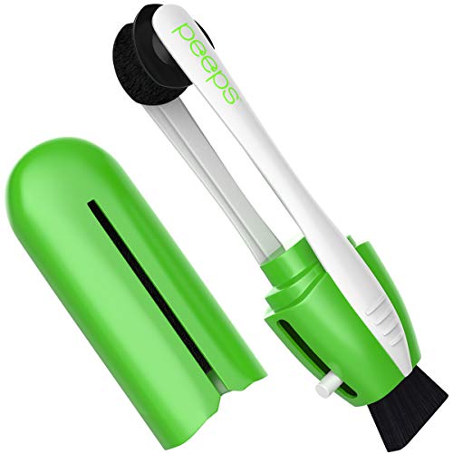 Peeps Glasses Cleaner - for Eyeglasses, Reading Glasses, and More - Lens Cleaner with Carbon Microfiber Tech-Injected Green-1 Count (Pack of 1)