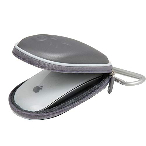 Book Cover Hermitshell Hard EVA Storage Carrying Case Bag Fits Apple Magic Mouse (I and II 2nd Gen) and Carabiner (Grey)