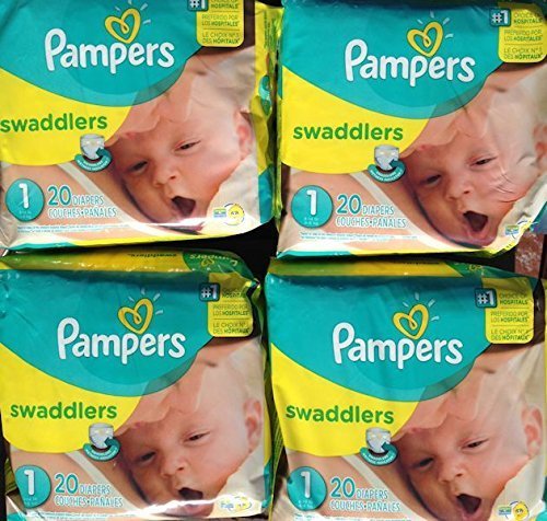 Book Cover Pampers Swaddlers Diapers, Size 1, 20 Count Pack of 4 (Total of 80 Pampers)