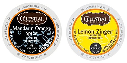 Book Cover Celestial Seasonings - Mandarin Orange Spice & Lemon Zinger K-cup Combo Pack for Keurig 2.0 - 48 Count/24 Per Box