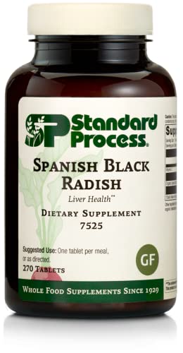 Standard Process Spanish Black Radish - Whole Food Detox, Liver Support, Digestion and Digestive Health, Gallbladder Support with Honey and Vitamin C - Vegetarian, Gluten Free - 270 Tablets