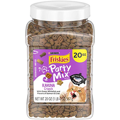 Purina Friskies Made in USA Facilities Cat Treats, Party Mix Kahuna Crunch - 20 oz. Canister