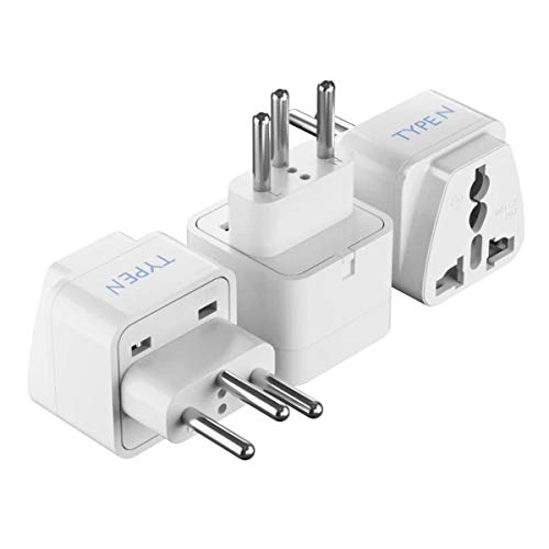 Ceptics Brazil Travel Plug Adapter (Type N) - 3 Pack [Grounded & Universal] (GP-11C-3PK)