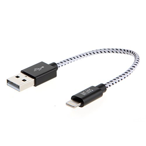 iPhone Charger Cable 6inch/0.5ft, IKITS Lightning to USB Cable Short 8-Pin Data Sync & Charging Cable Nylon Braided High-speed Cable for iPhone 11 Pro Max XS XR X 8 7 6S 6 Plus iPad Pro Air Mini, More