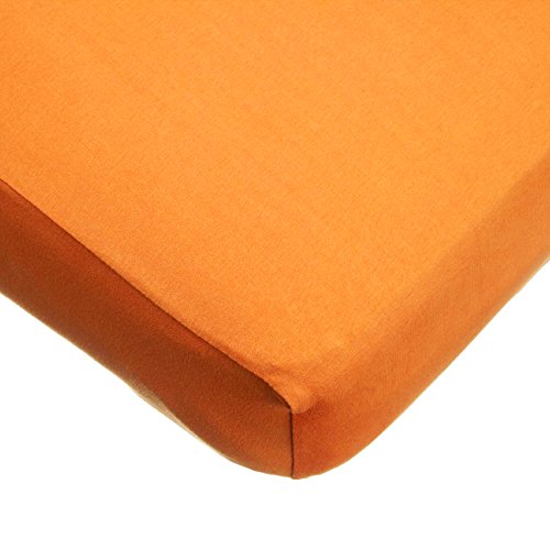 TL Care Supreme 100% Natural Cotton Fitted Crib Sheet 52" x 28", Enhanced Thickness for Soft, Breathable & Hypoallergenic Jersey Comfort, Orange, Neutral for Boys & Girls