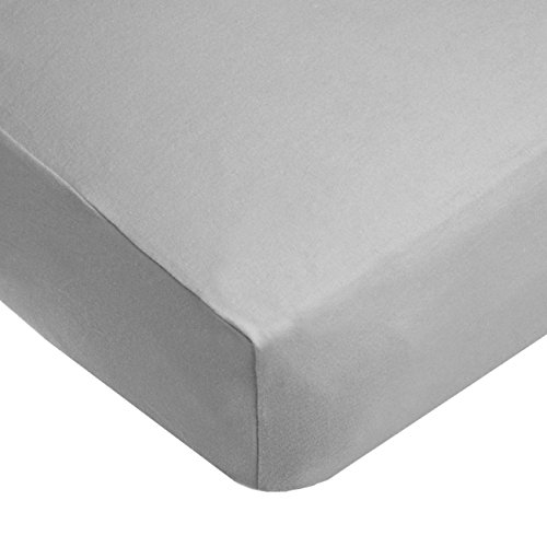 TL Care 100% Cotton Jersey Knit Fitted Crib Sheet for Standard Crib and Toddler Mattresses, Grey, 28 x 52, for Boys and Girls