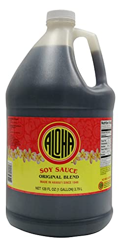 Book Cover Aloha Shoyu Soy Sauce, Original Blend - Hawaiian Dark Soy Sauce with Smooth, Balanced Flavor - Authentic Soy Sauce for Cooking, Marinades, and Dips - Premium Shoyu Soy Sauce Made in Hawaii - 1 Gallon