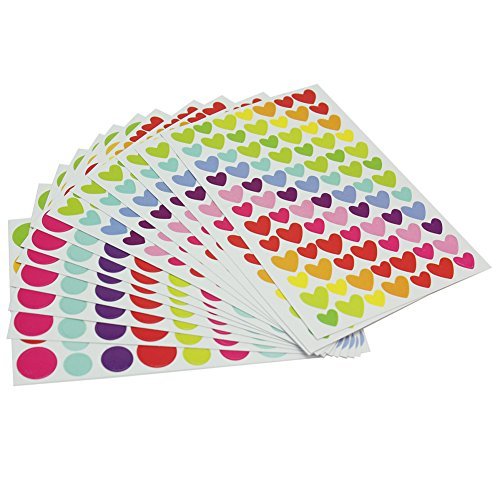 12x Feuilles Coeur Gommettes Fantaisie Scrapbooking Autocollant Stickers Enfants