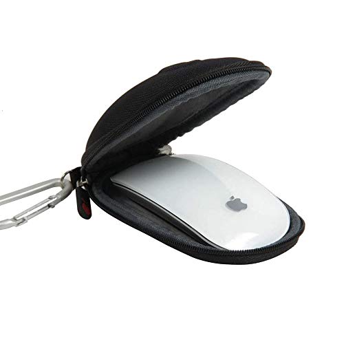 Hermitshell Nylon Travel Case with Carabiner Fits Apple Magic Mouse (I and II 2nd Gen) (Black)