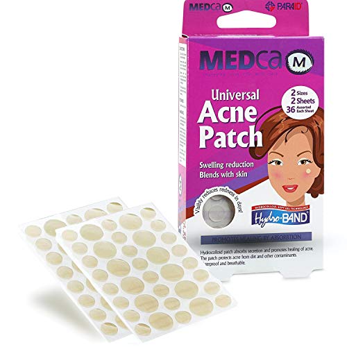 Book Cover Acne Patch - Spot Dots 72 Count, Hydrocolloid Bandages, Acne Pimple Care Patches Absorbing Round Pads, Blemish Covers