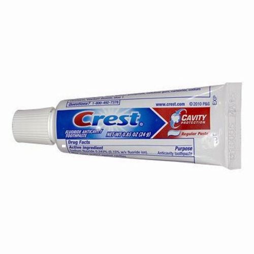 Book Cover Crest, Cavity Protection Fluoride Anticavity Toothpaste, - 0.85 oz Travel Size (25 Pack)