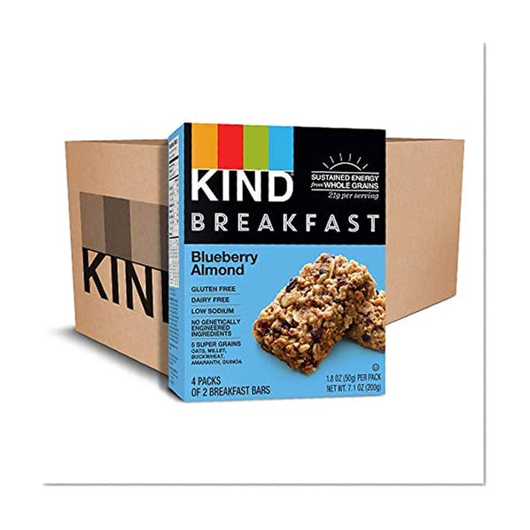 Book Cover KIND Breakfast Bars, Blueberry Almond, Gluten Free, 1.8oz, 32 Count