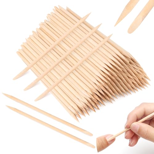 Adecco LLC 50PCS Nail Art Orange Wood Sticks Cuticle Pusher Remover Manicure Pedicure Tool 110mm by Adecco LLC